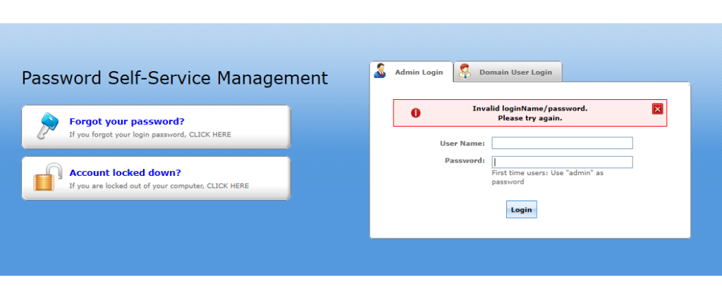 Login attempt for an existing user
