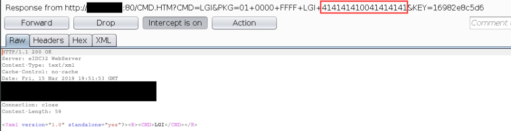 Response differences between valid and invalid logins