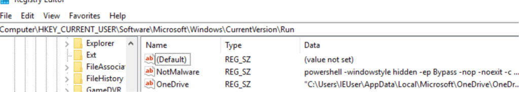 Illustration showing mshta-based attack chain