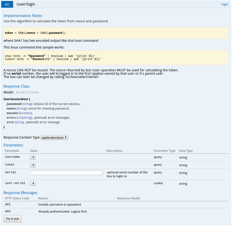 Screenshot of the user login request showing the constructed token